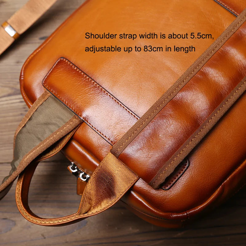 Vintage Leather Backpack | Large Capacity Casual Computer Bag