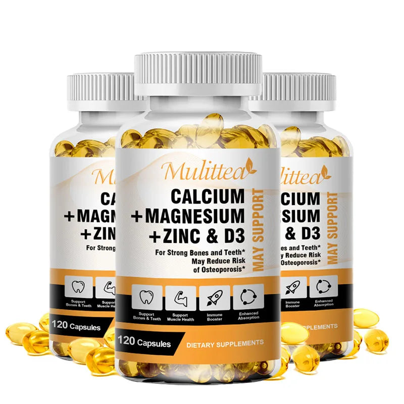 Calcium Magnesium Zinc Vitamin D3 Capsules for Bone & Immune Support