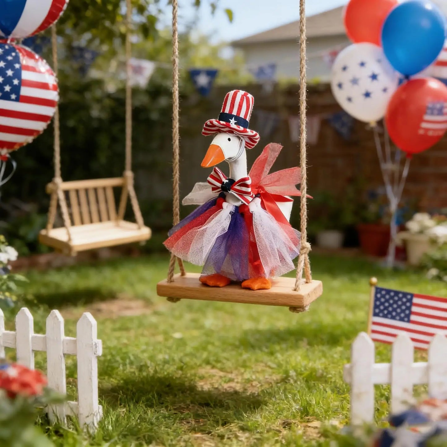 Patriotic 4th of July Mini Goose Costume | Desktop Independence Decor