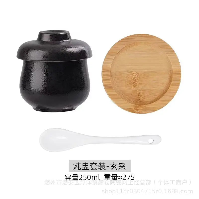 Japanese Ceramic Small Stew Pot Set | Creative Tableware for One