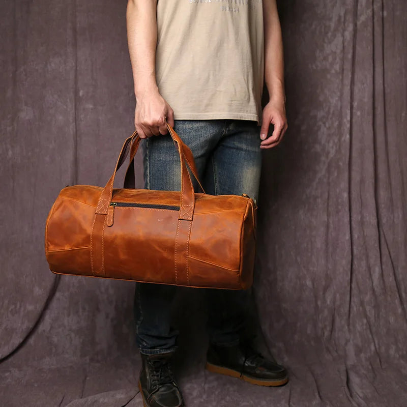 Retro Men's Crossbody Travel Bag | Genuine Leather Handbag