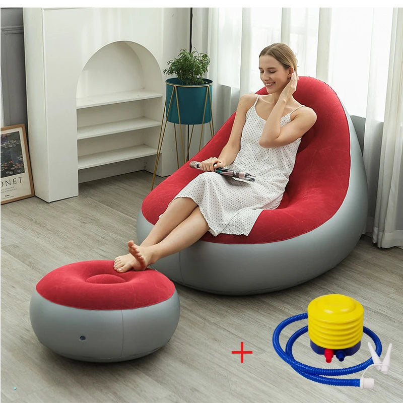 Sofá hinchable tipo puf | Máximo confort al aire libre
