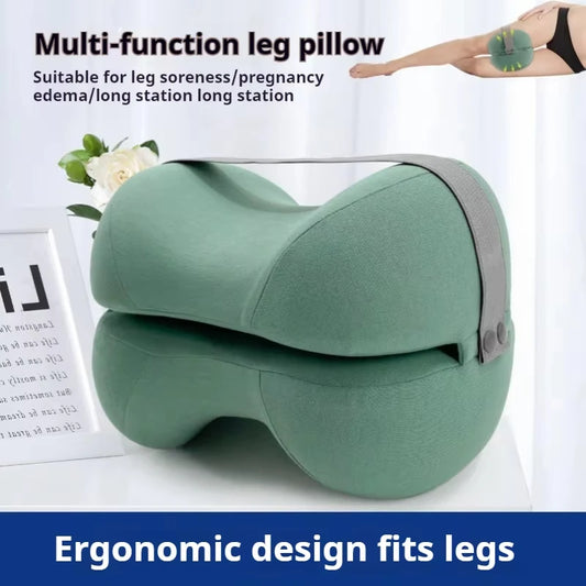 Contoured Leg Knee Pillow for Sleeping Cooling Memory Foam Leg Pillow for Sciatica Back Knee Joint Pain Help Spine Alignment