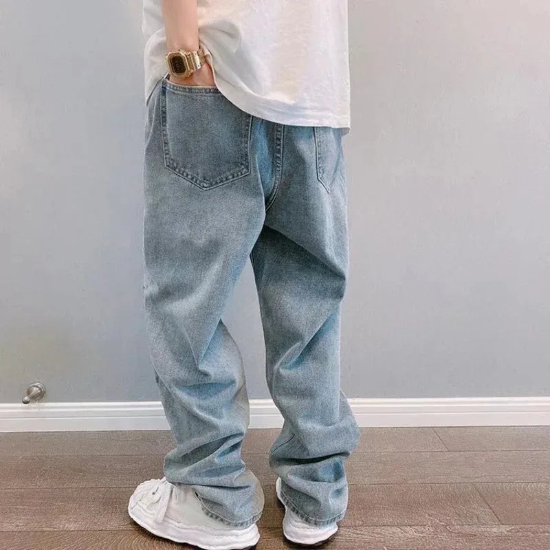 Men's Baggy Wide Leg Jeans | Casual Streetwear Denim Pants