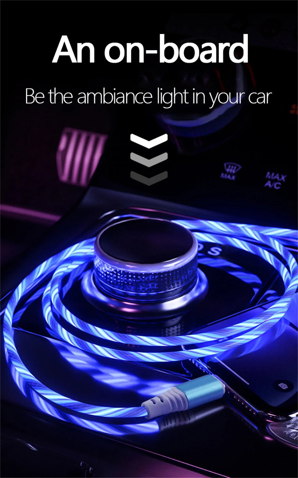 LED Glowing Fast Charging USB C & Micro USB Cable
