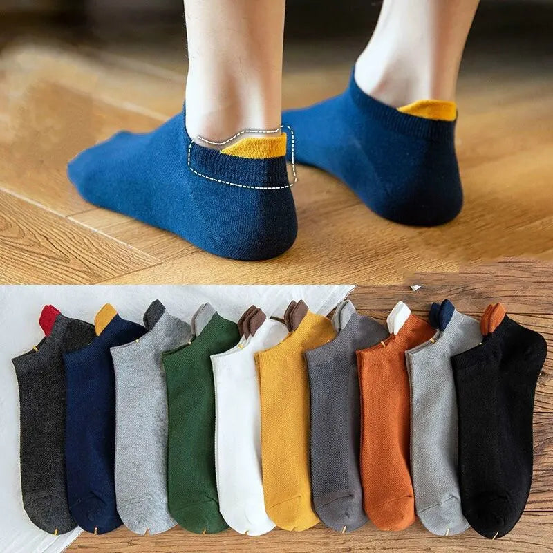 10 Pairs Men’s Cotton Short Socks | Breathable Low-Cut Ankle Socks