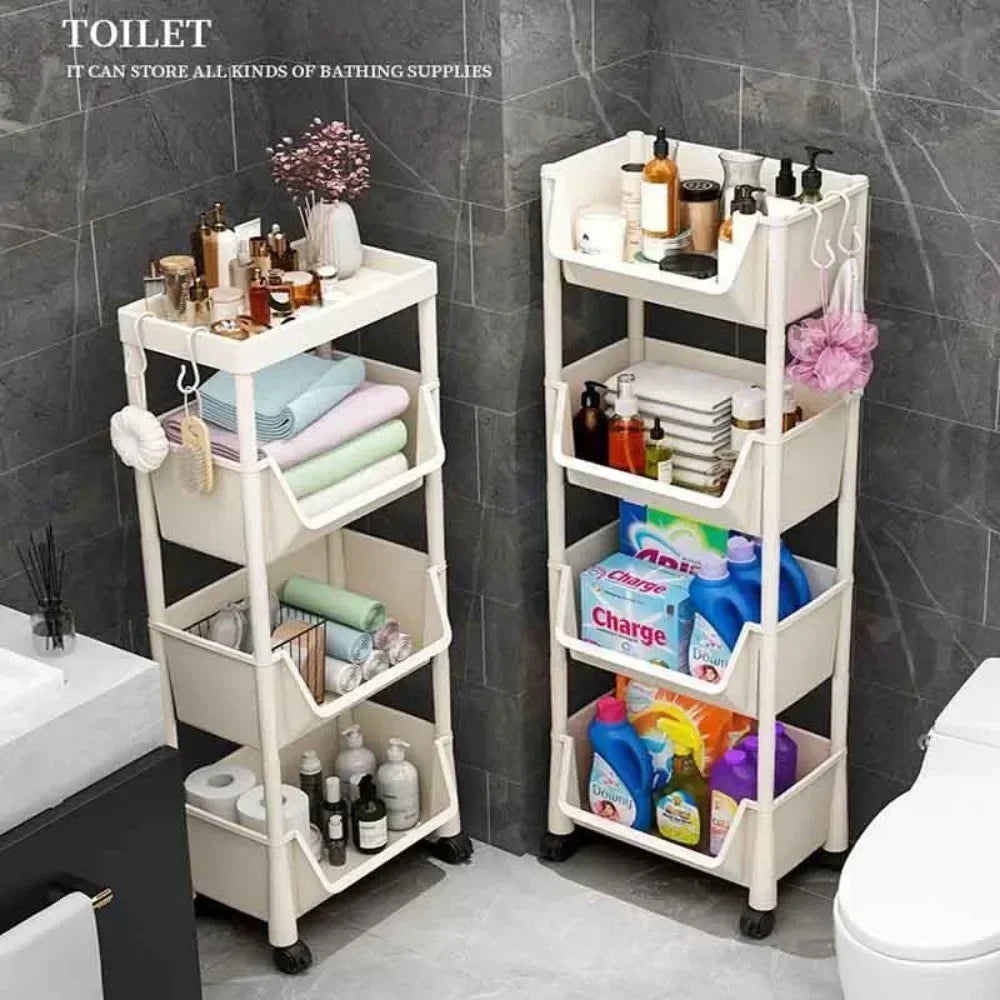 Multifunctional Trolley Bookshelf Kitchen Storage Rack | Home Organizer
