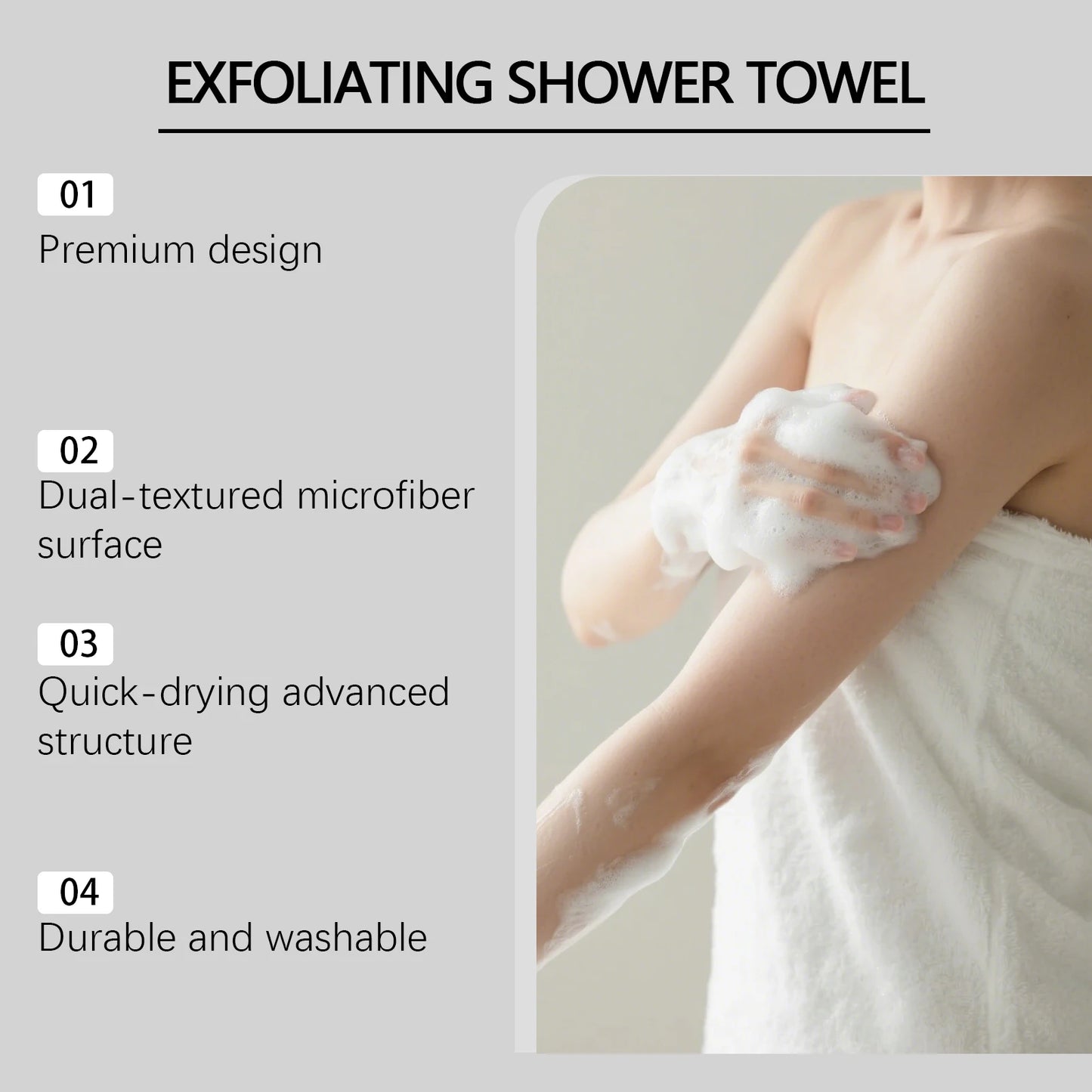 Exfoliating Bath Towel for Gentle Cleansing and Smooth Skin