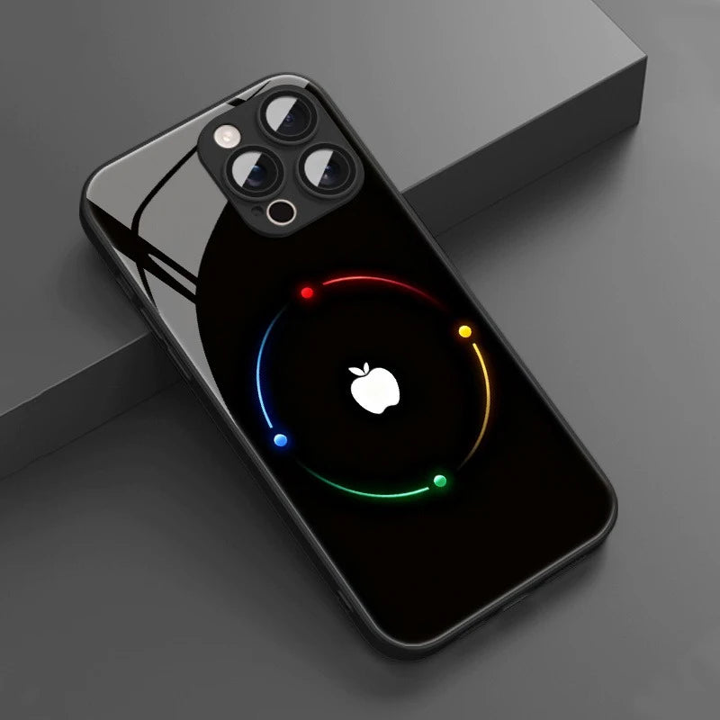 Colorful Halo Tempered Glass Phone Case | Full Coverage Protection