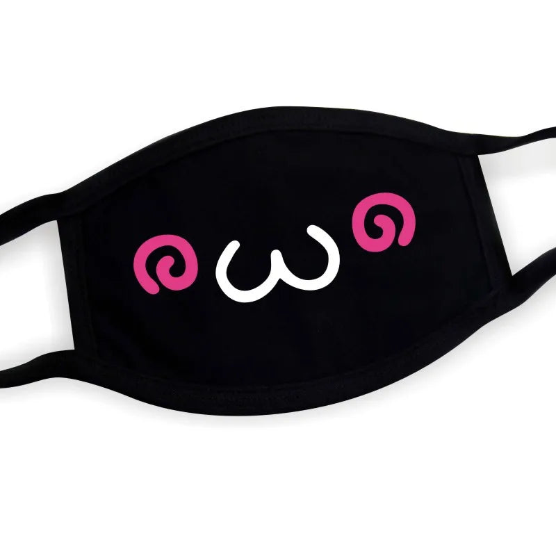 Funny Expression Anime Party Mouth Face Mask | Unisex Kawaii Mask