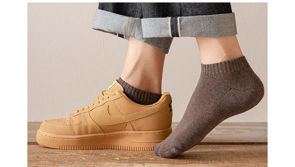 Men's Thick Thermal Ankle Crew Socks | Cozy Winter Essentials