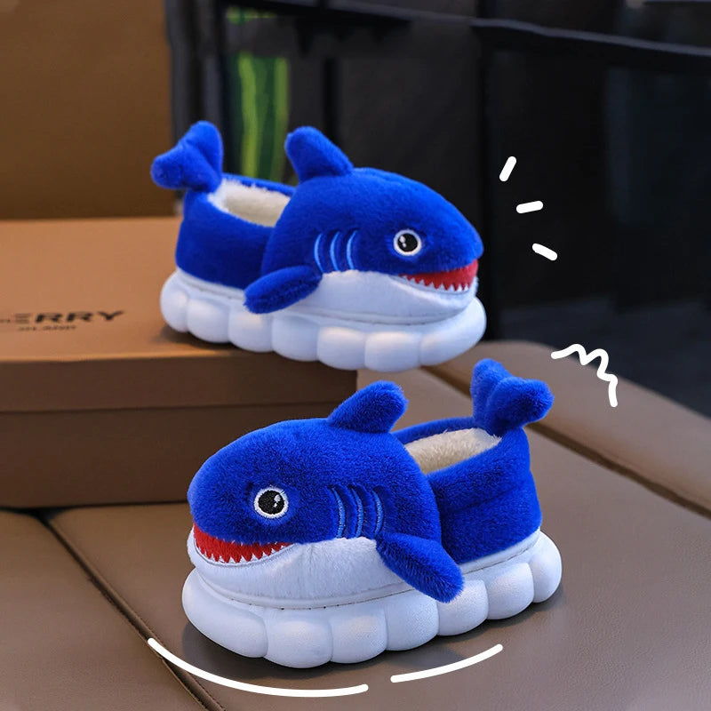 Cozy Cartoon Shark Slippers for Boys | Fun Indoor Shoes