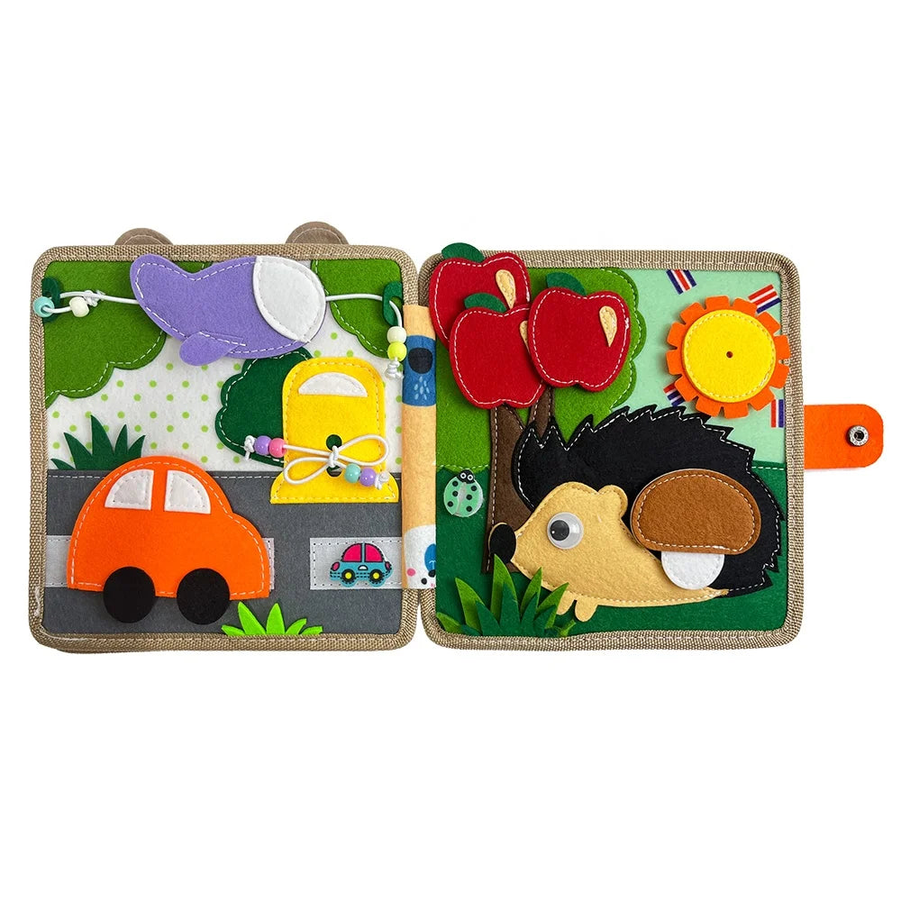 Montessori Giraffe Busy Board | 3D Felt Learning Toy for Kids