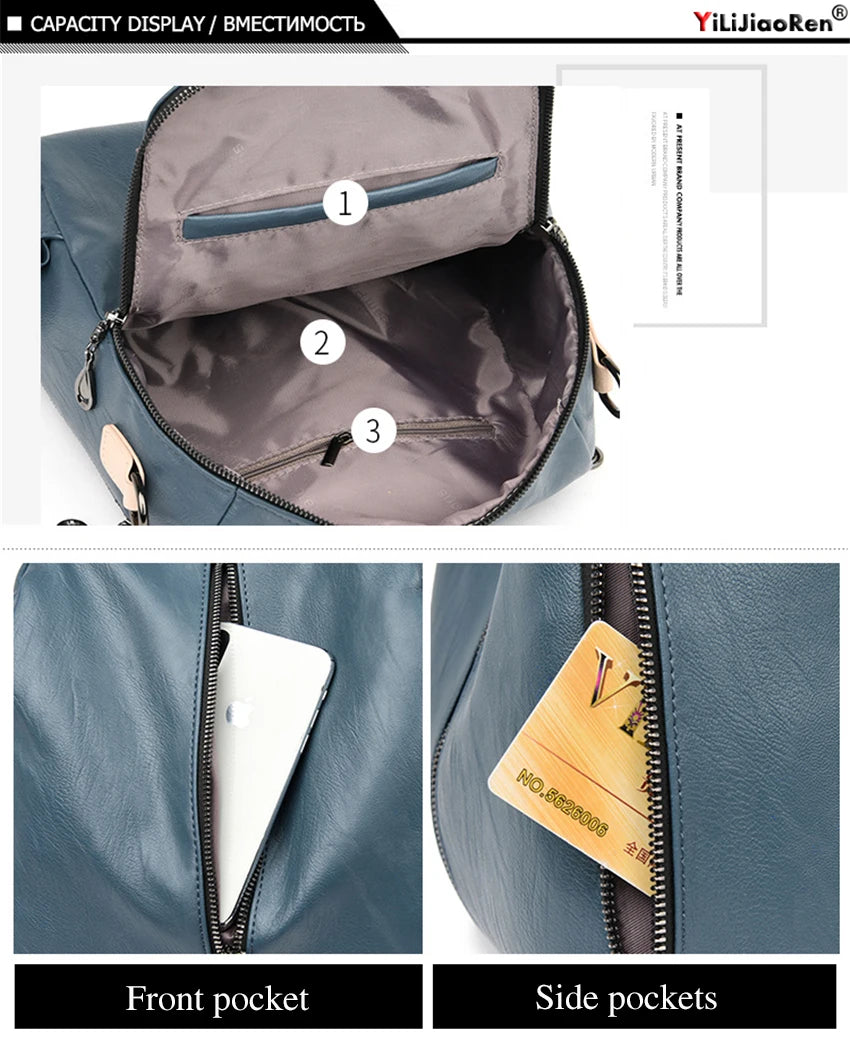 Stylish Women's Soft Leather Backpack | Ideal for Travel & School