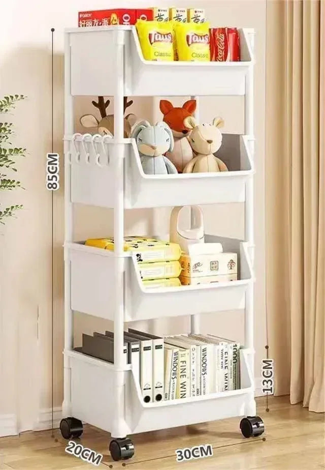 Multifunctional Trolley Bookshelf Kitchen Storage Rack | Home Organizer