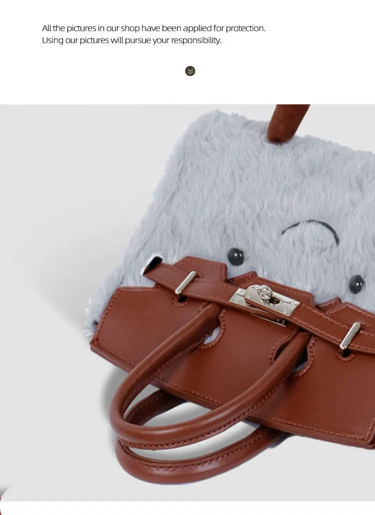 Cute Plush Messenger Bag | Cartoon Fashion Handbag for All