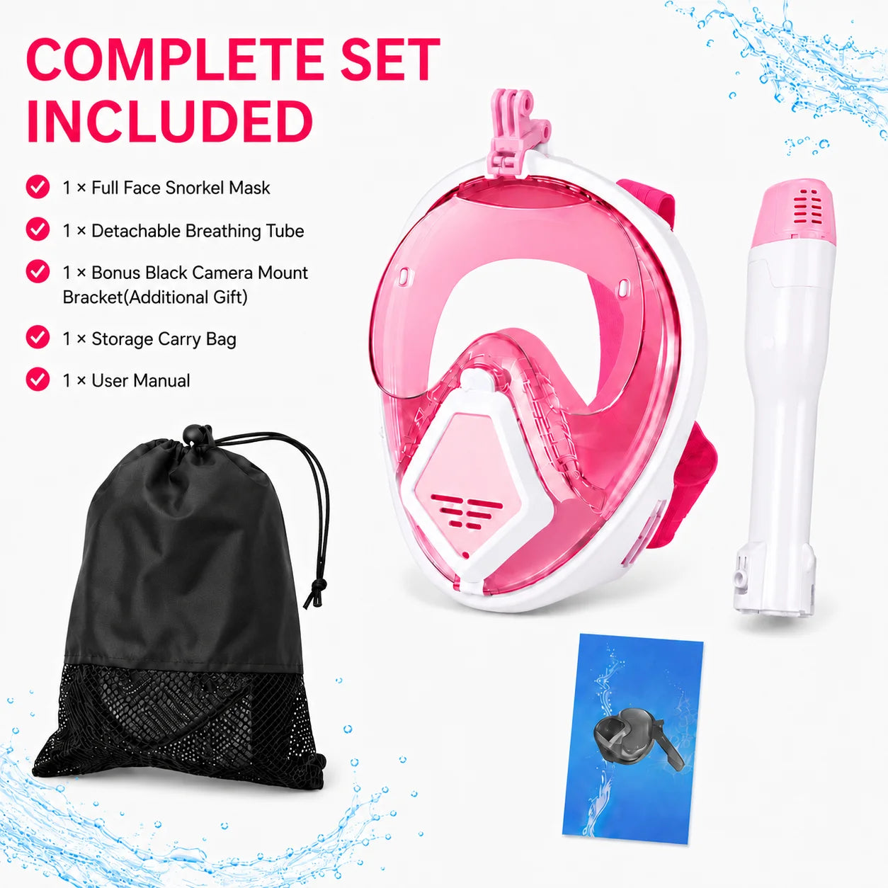 Full Face Snorkel Mask for Glasses Wearers | Anti-Fog & Leak Proof