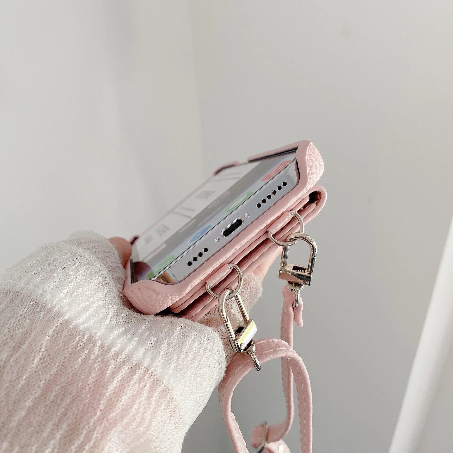 Elegant Ring Holder Mirror Card Slot Case for iPhone