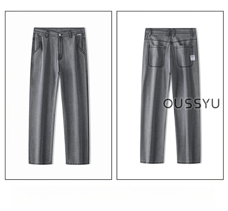 Men's Loose Straight Jeans | Lightweight Casual Pants for Summer
