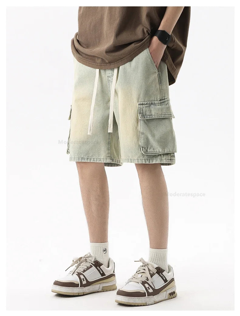 Men's Summer Retro Fashion Denim Shorts | Multi-pocket & Comfortable