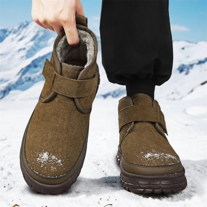 Men's Warm Fleece Lined Snow Boots | Mid-Calf Ankle Winter Shoes