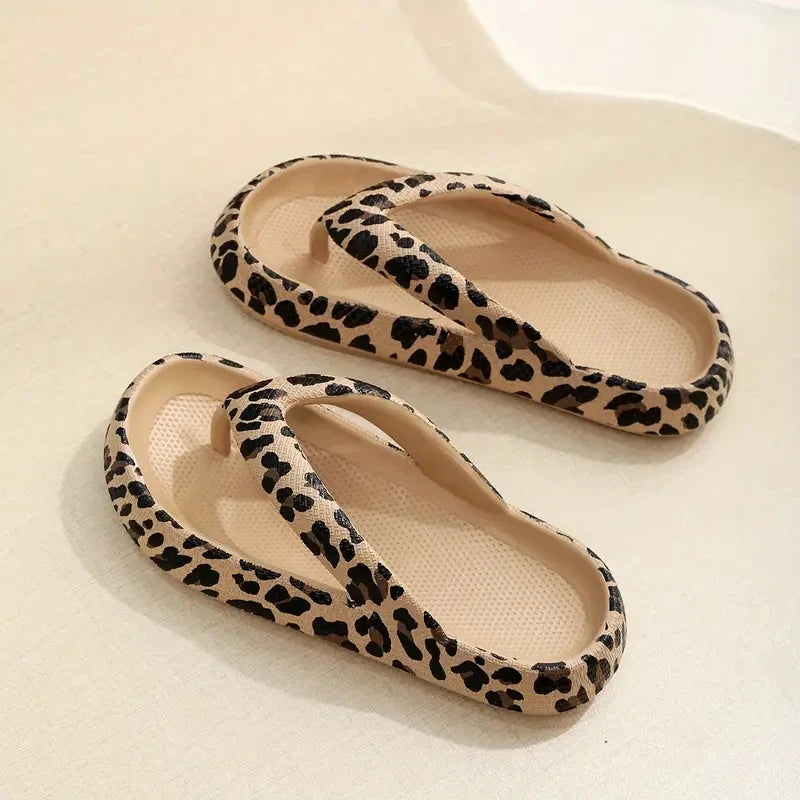 Women's Retro Leopard Print EVA Slides | Comfortable Slip-On Sandals
