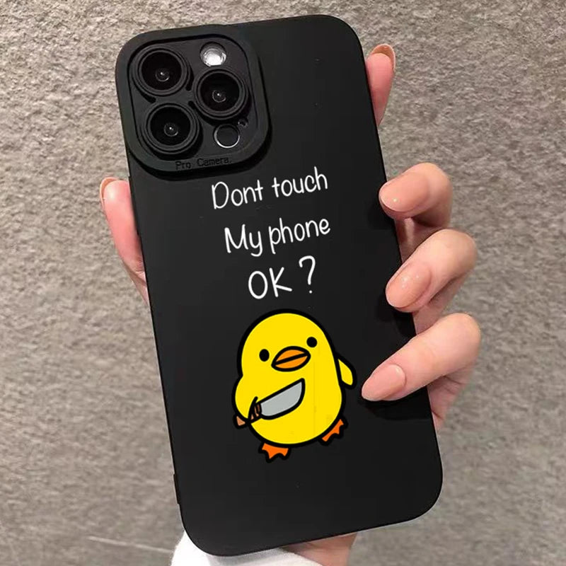Cute Minimalist Cartoon Duck Silicone Phone Case | Stylish Protection