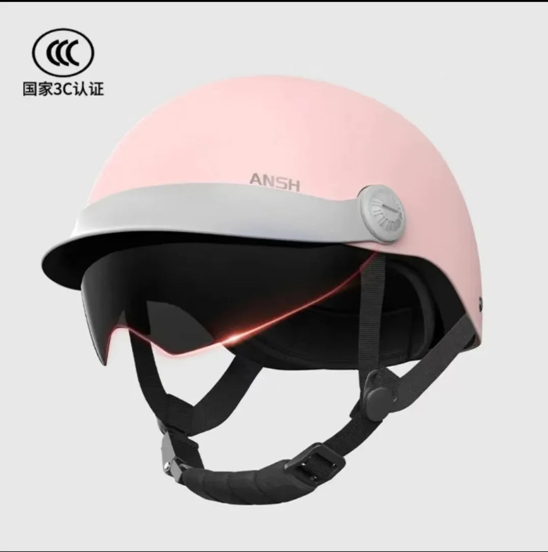Unisex Classic Retro Half Motorcycle Helmet with Goggles