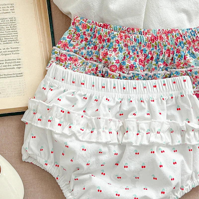 Summer Baby Girls Clothing Set | Floral Puff Sleeve Outfit
