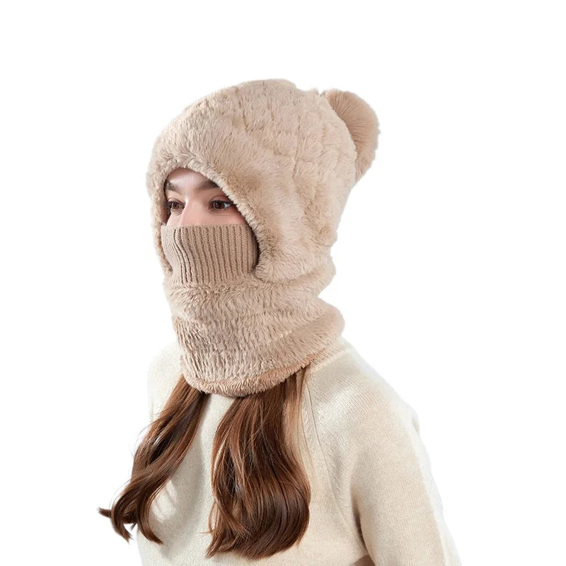 Women's 3-in-1 Fleece Lined Cycling Balaclava | Winter Windproof Hood