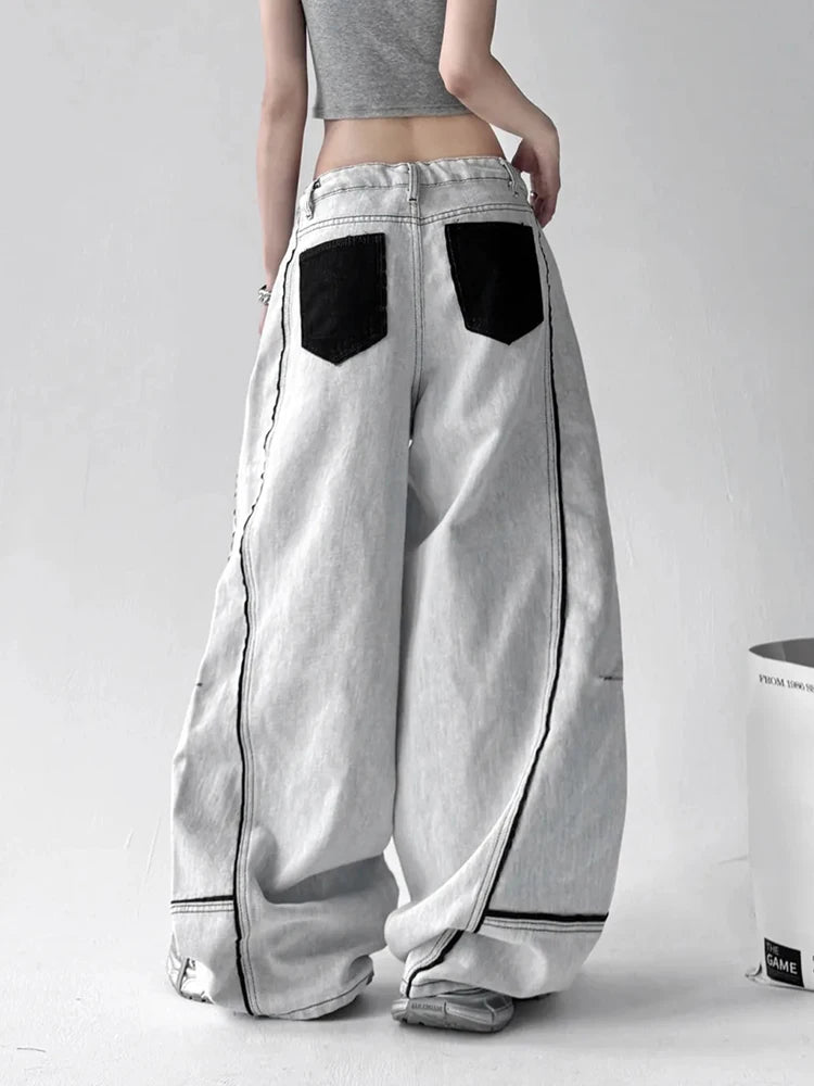 Vintage Wide Leg Denim Jeans for Women | Retro Streetwear Style 2026