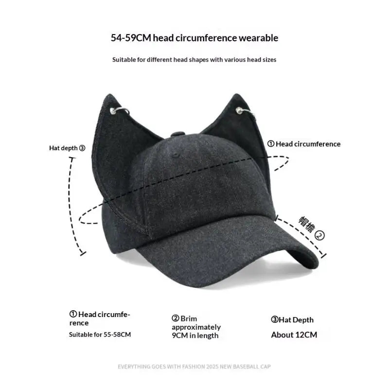 Unisex Fox Ears Baseball Cap | Trendy Hip Hop Sunshade Hat