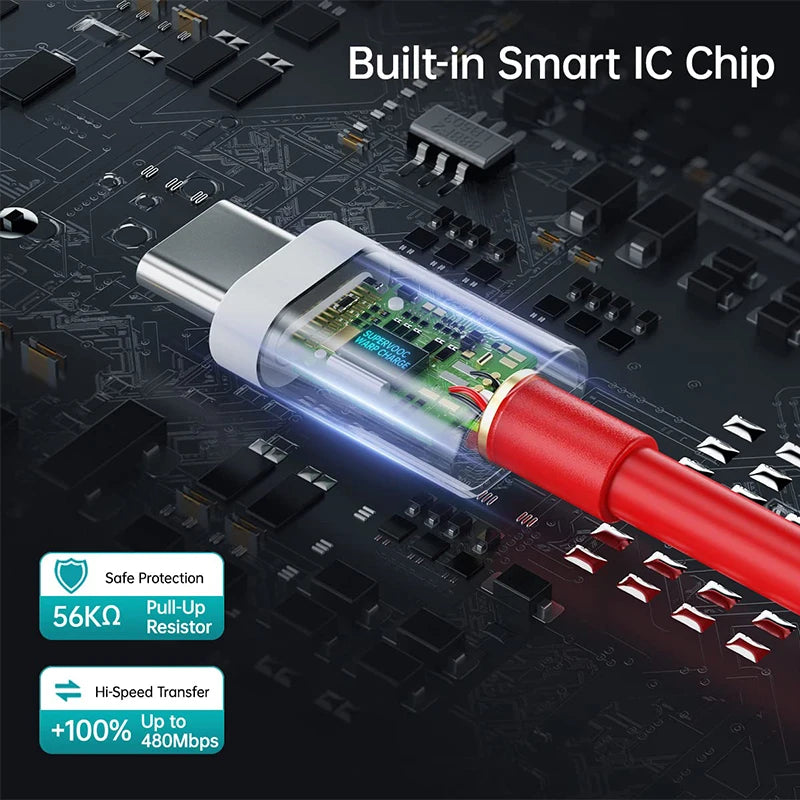65W Supervooc Fast Charger Cable | USB C to Type C for Quick Charging