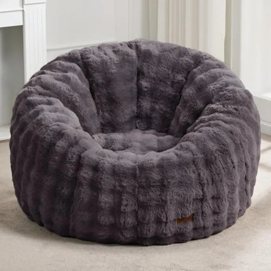 Puf gigante en forma de dónut | Comodidad suave en gris oscuro