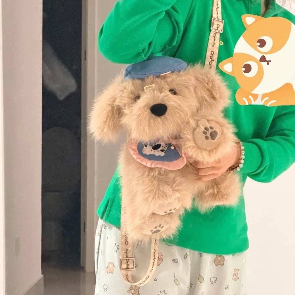 Cute Kawaii Puppy Plush Backpack | Soft Large Capacity Knapsack