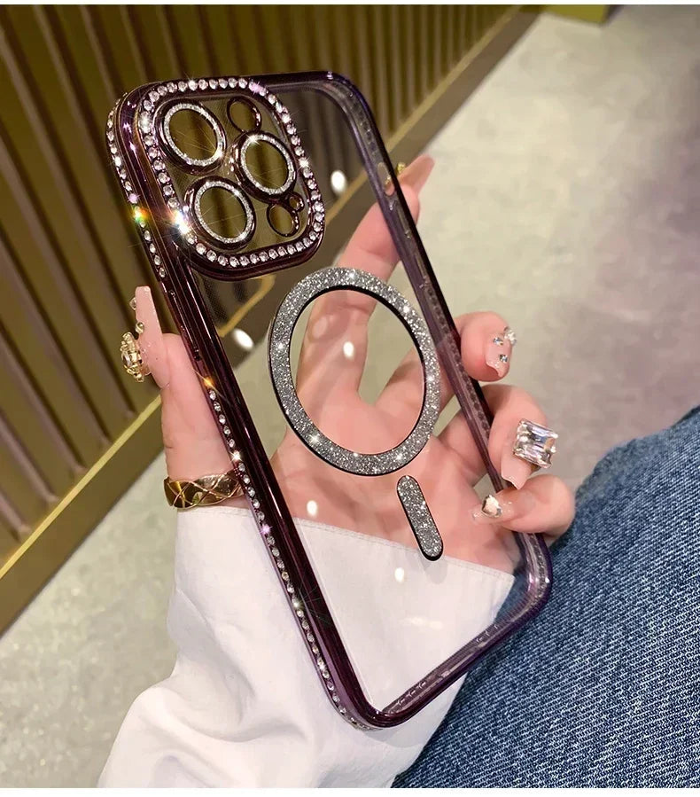 Sparkling Glitter Diamond Transparent Case for iPhone Models