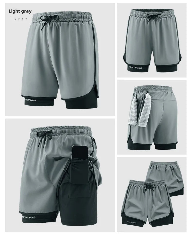 Men's 2-in-1 Camo Running Shorts | Quick Dry Gym Wear