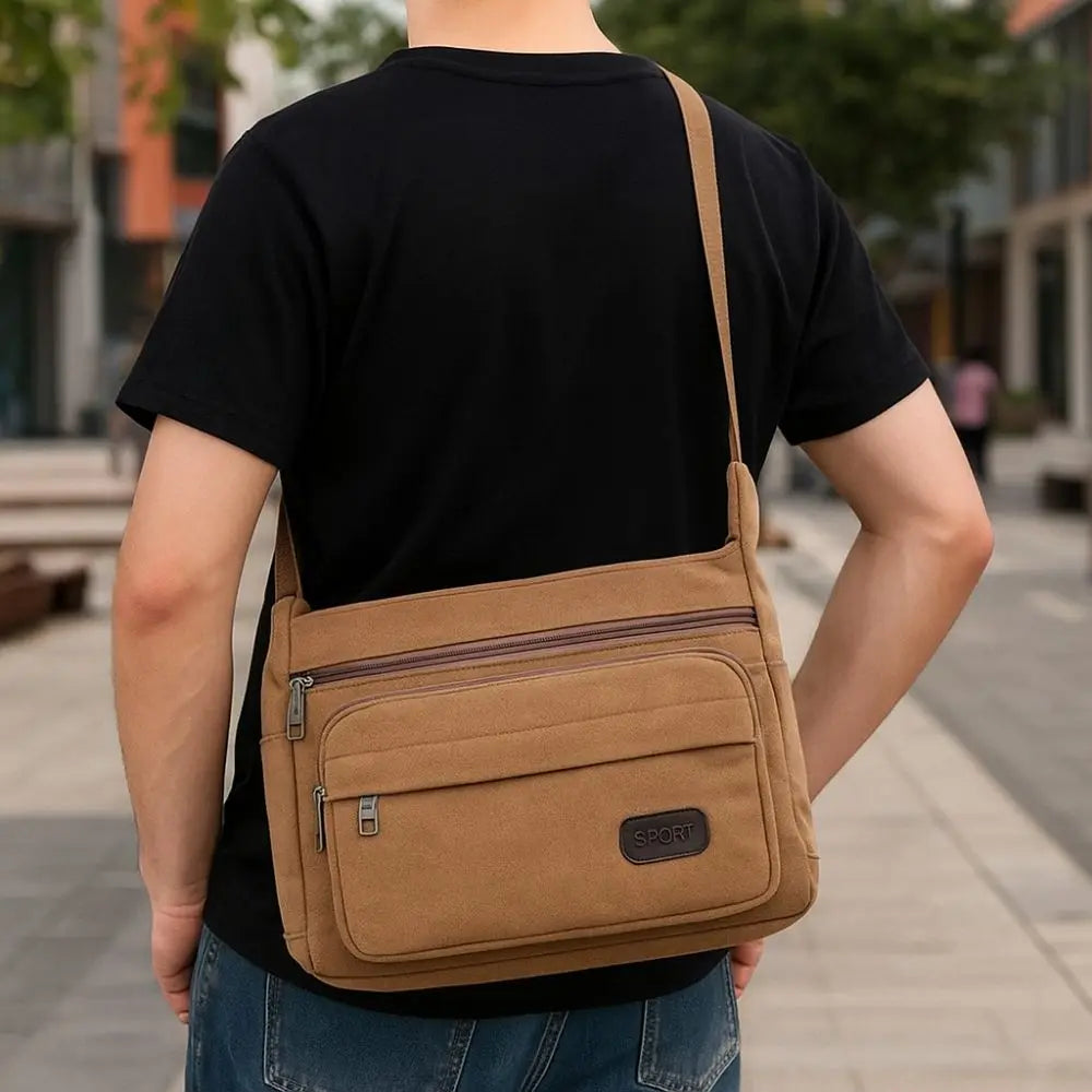 Bolso de Hombro de Lona Duradero de Gran Capacidad | Estilo Bandolera Versátil