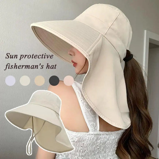 Unisex Wide Brim Sun Hat with Neck Flap | Lightweight & Adjustable