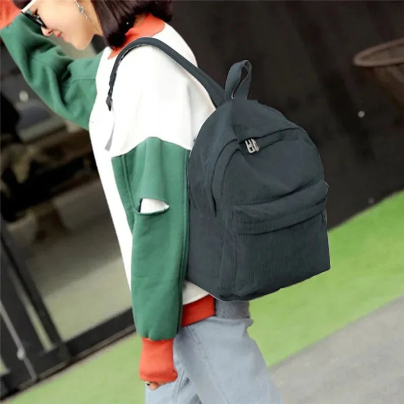 Trendy Corduroy Backpacks for Students | Stylish School Bags