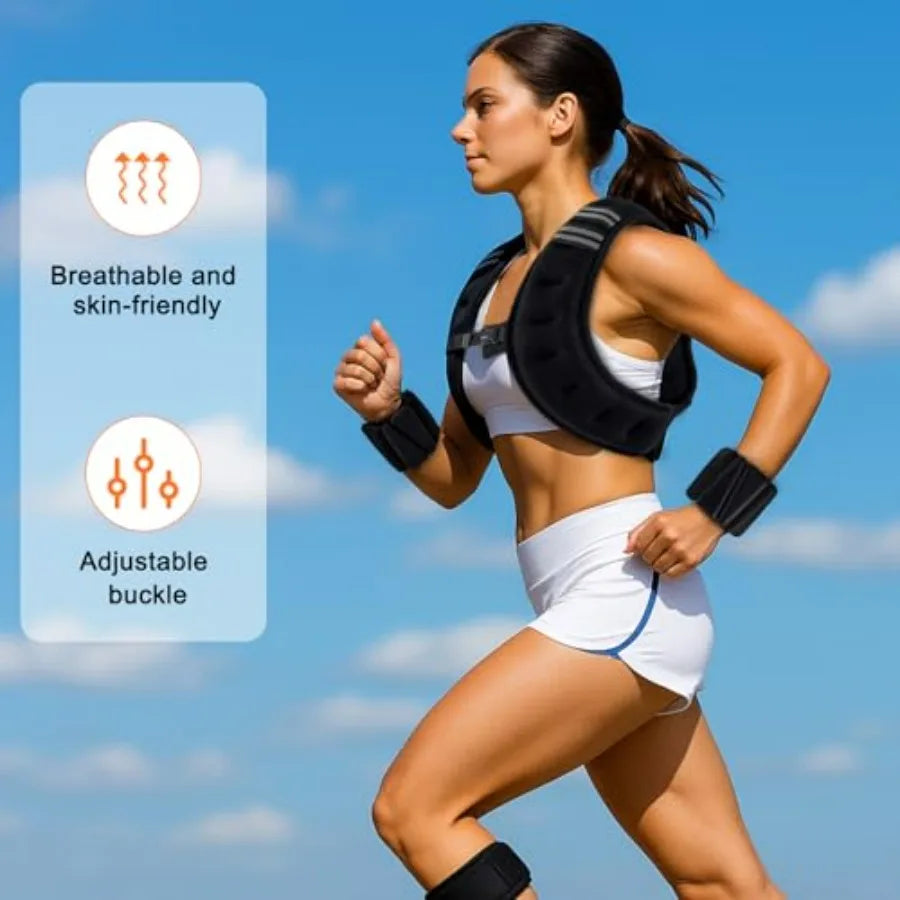 Adjustable Weighted Vest & Ankle Weights Set for Ultimate Fitness