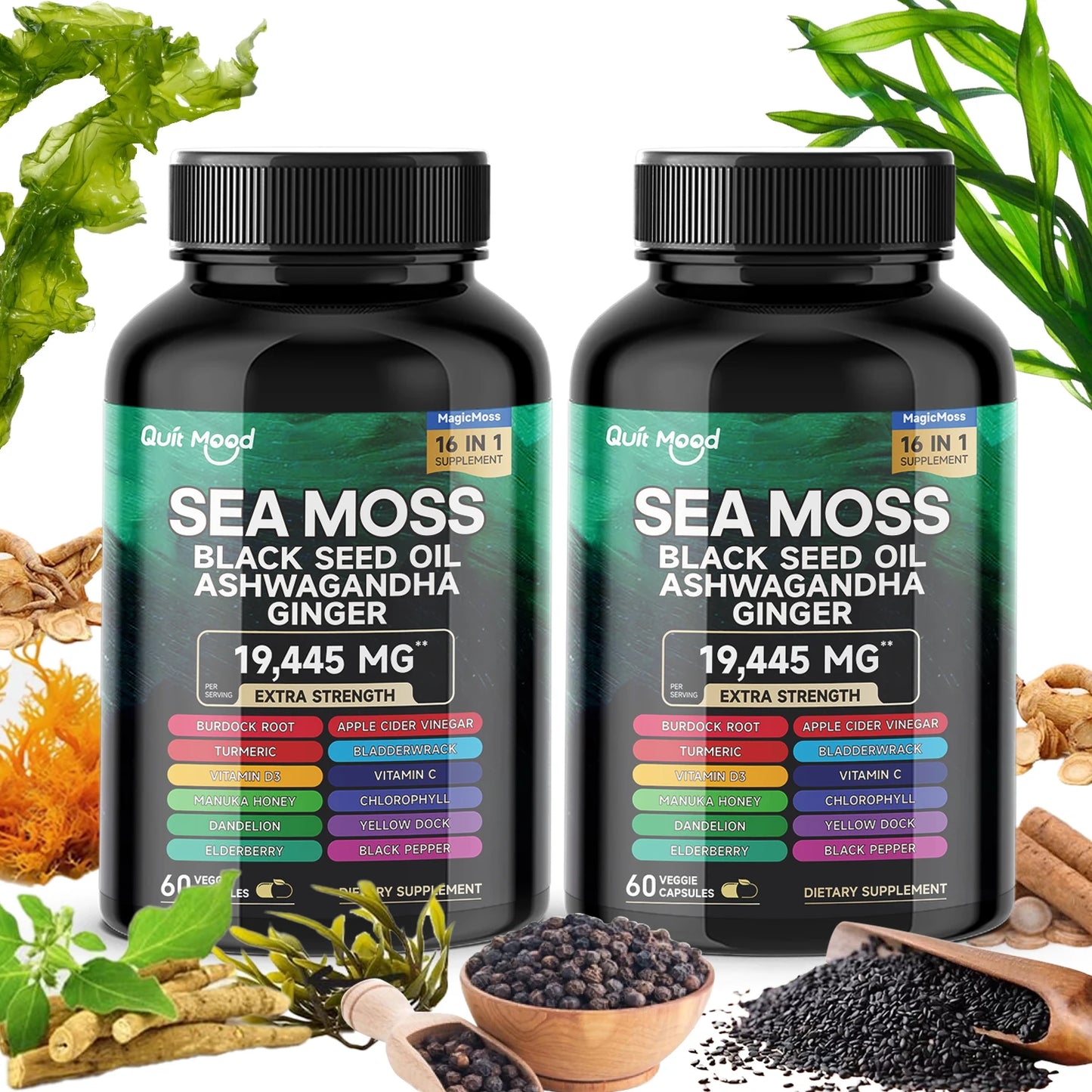 Premium Sea Moss, Black Seed Oil & Herbal Blend Capsules