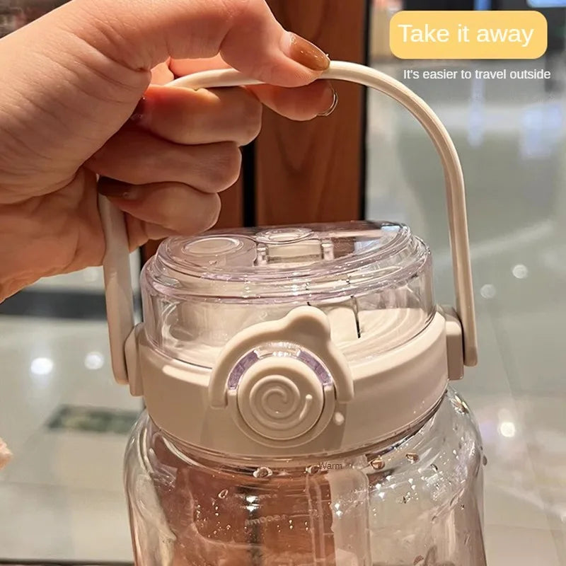 Large Capacity Sport Straw Water Bottle | Portable Travel Cup