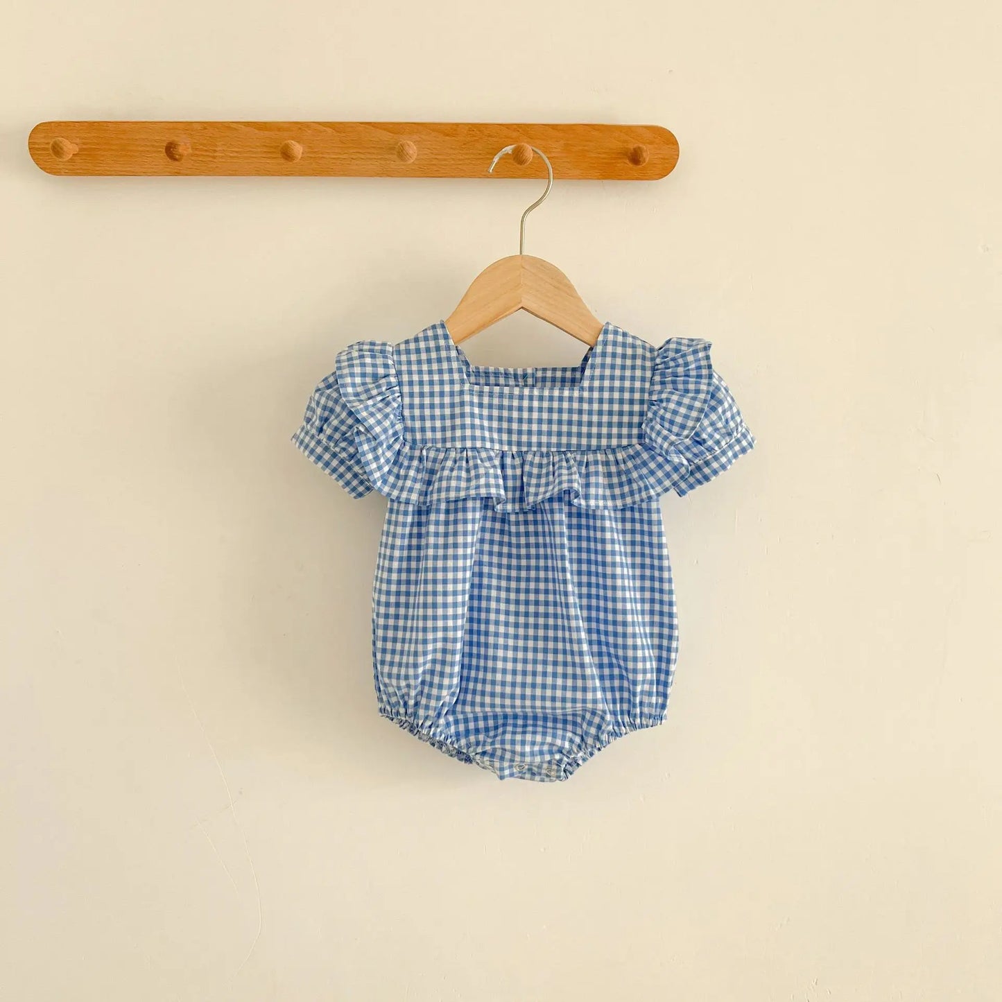 Stylish Summer Grid Jumpsuit for Baby Girls | Adorable & Comfy