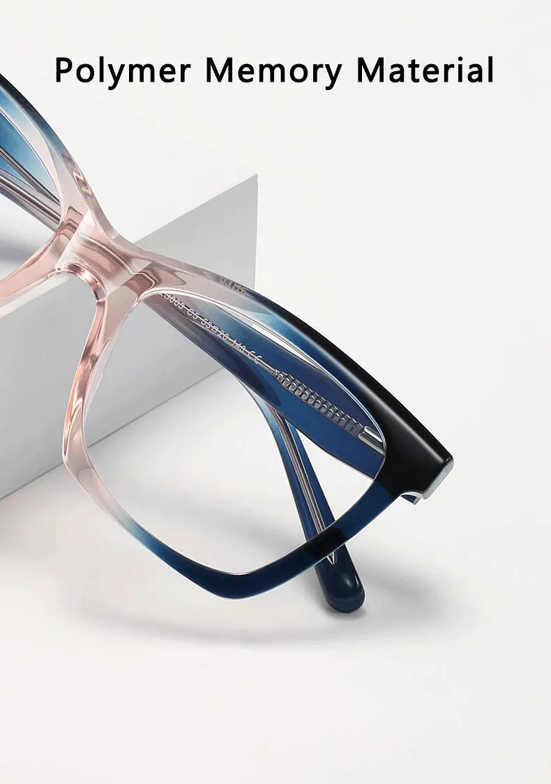 Stylish Large Frame Women's Anti-Blue Light Reading Glasses