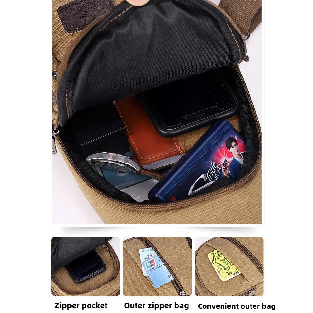 Casual Canvas Chest Bag | Stylish Crossbody Bag for Men