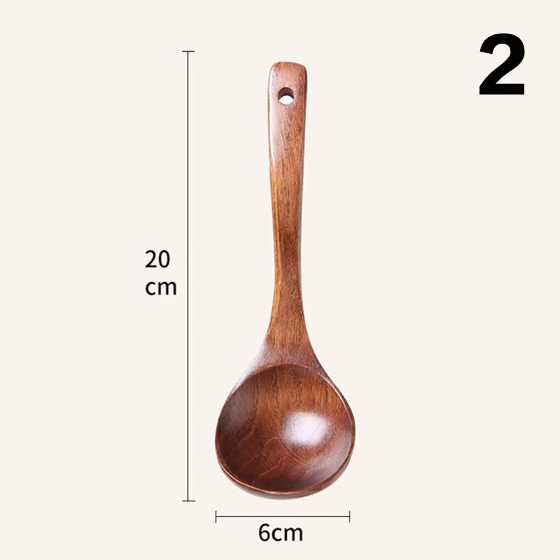 Long Handle Wooden Soup Spoon | Premium Kitchen Utensil
