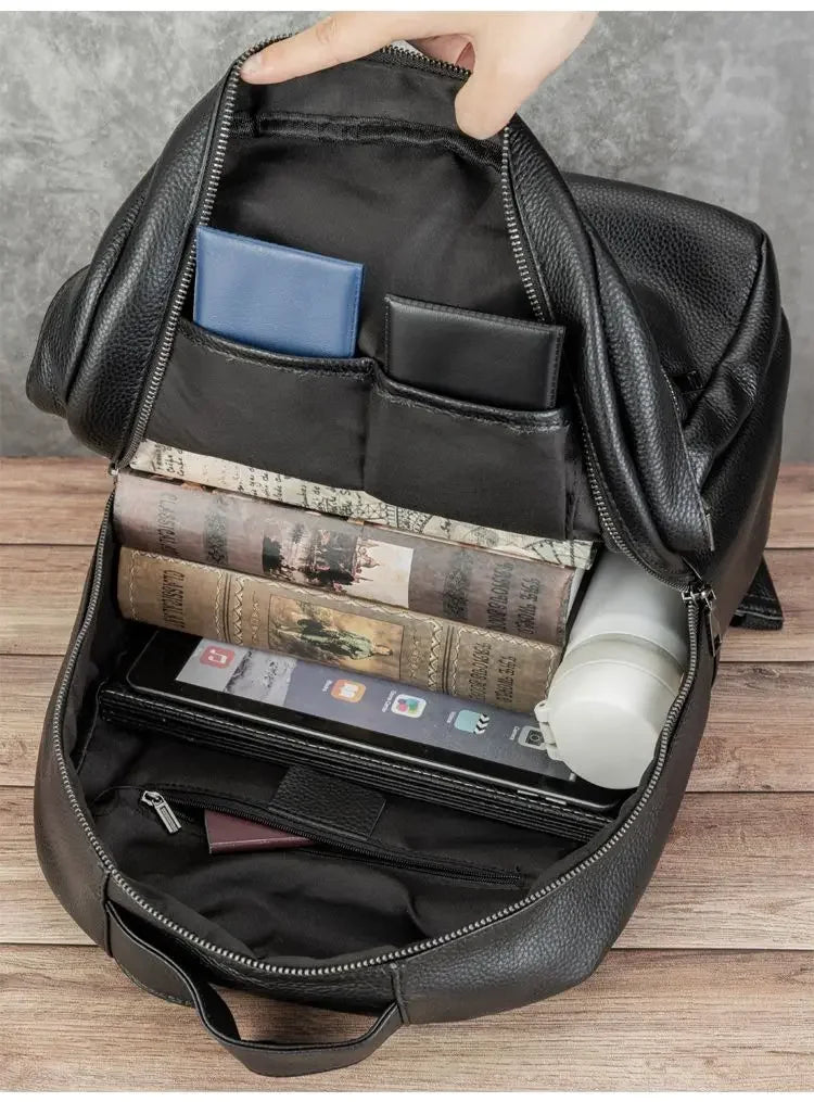 Men's Genuine Leather Business Backpack | Stylish & Functional