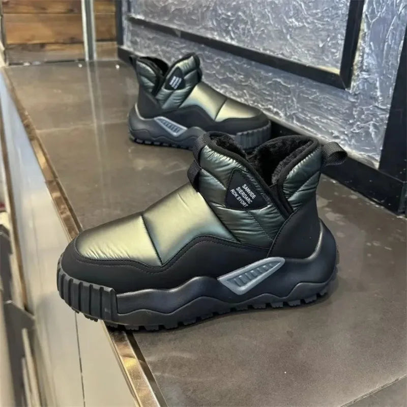 Men's Warm Plush Snow Boots | Thick Fleece Lined Winter Footwear