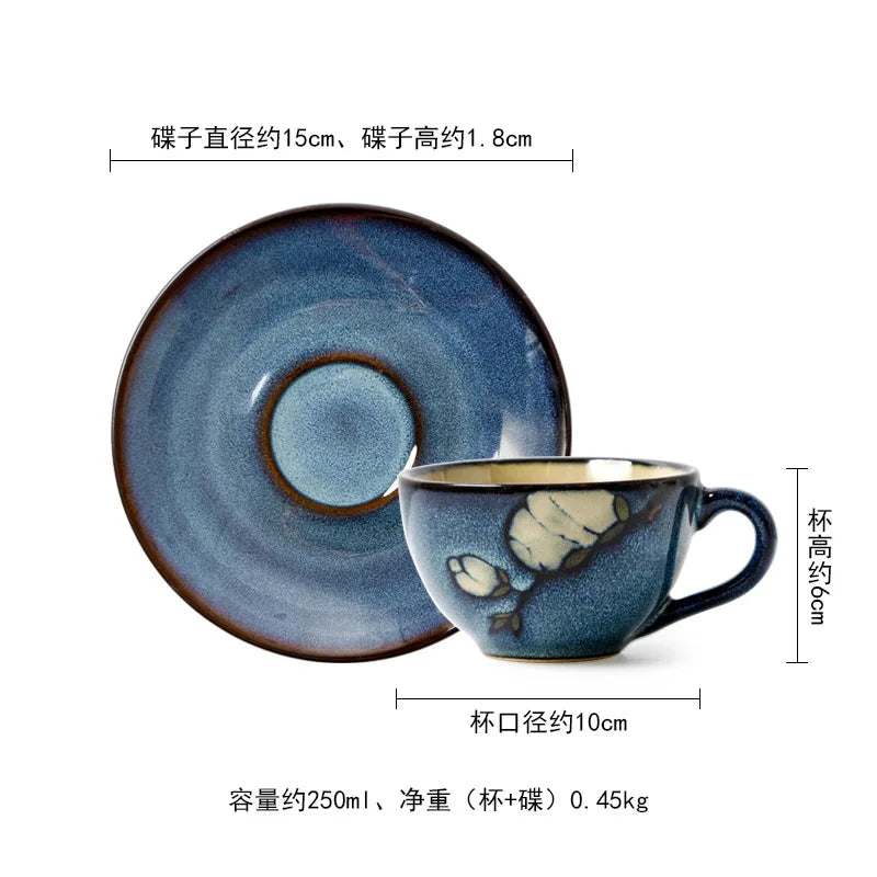 Juego de cuencos hondos para sopa pintados a mano de estilo japonés | Vajilla elegante